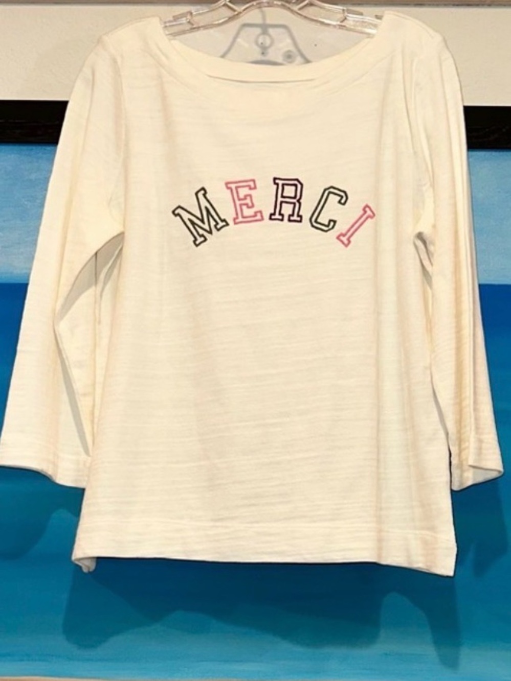 LOFT Cream Long Sleeve Top
